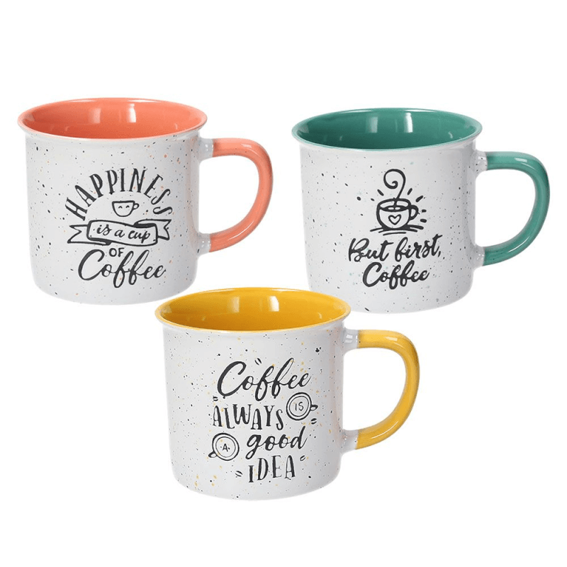Taza 350 cc Happy Coffee Gres multicolor