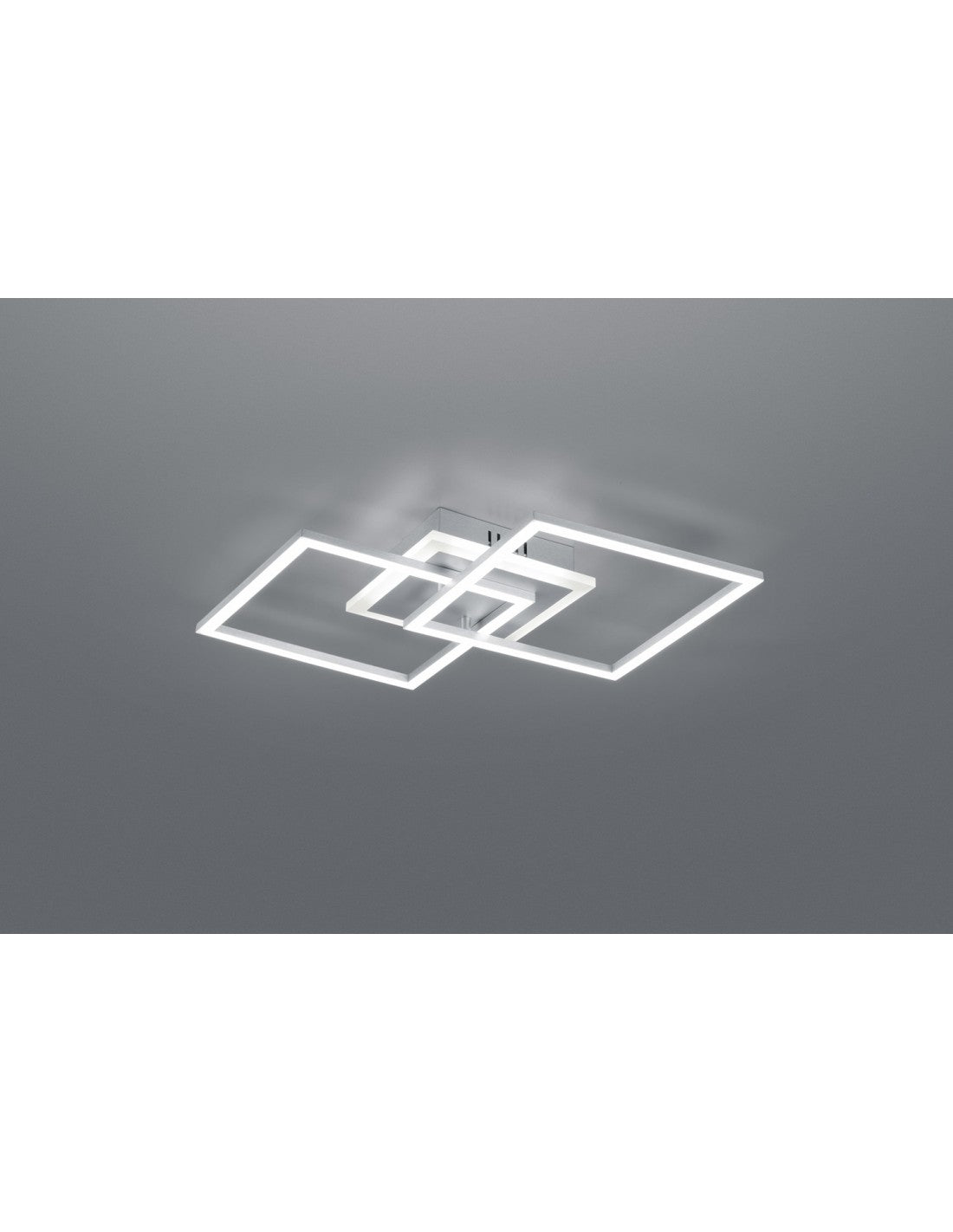 Plafón Venida Doble Cuadrado Aluminio LED 25w Regulable L57 cm Trio Lighting