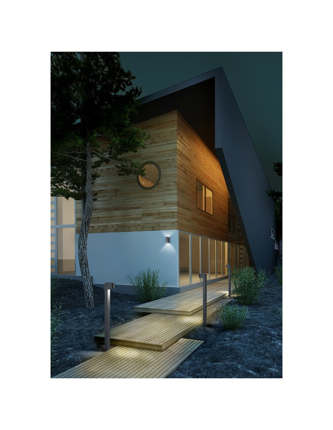 Roya GU10 IP44 Antracita Trio Iluminación Poste Exterior