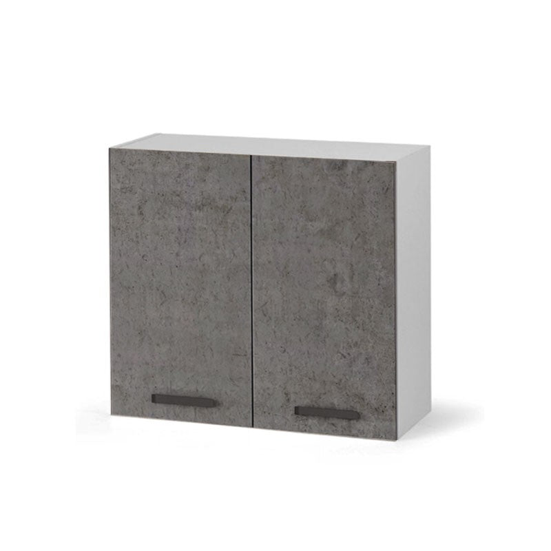 Escurridor de platos de cocina gris cemento con 2 puertas 80x32xA 72 cm