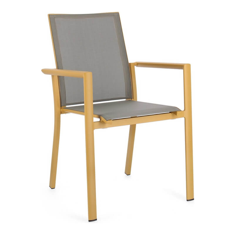 Silla Konnor Mostaza Con Reposabrazos