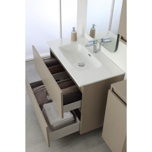 Composición de baño con dos cajones Tortora Pastel Line 90x47x h60 cm