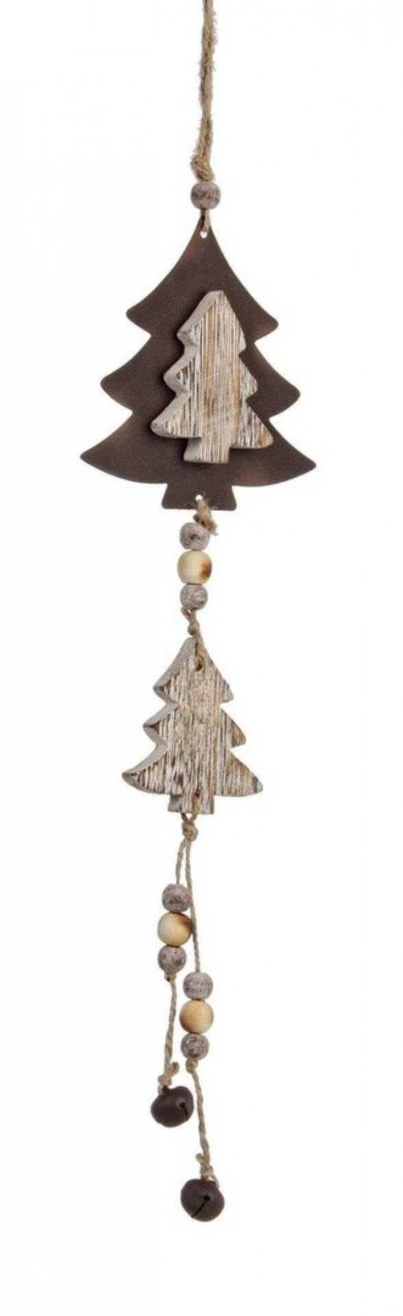 12x Colgante doble de pino campestre oxidado