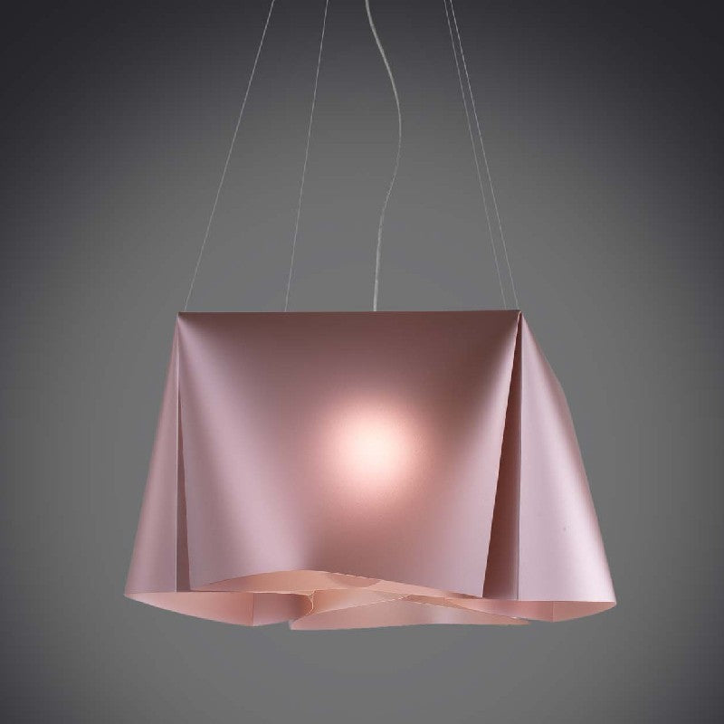 Lámpara colgante WANDA de cinco luces en Polilux Rosa diámetro 59x h31 cm