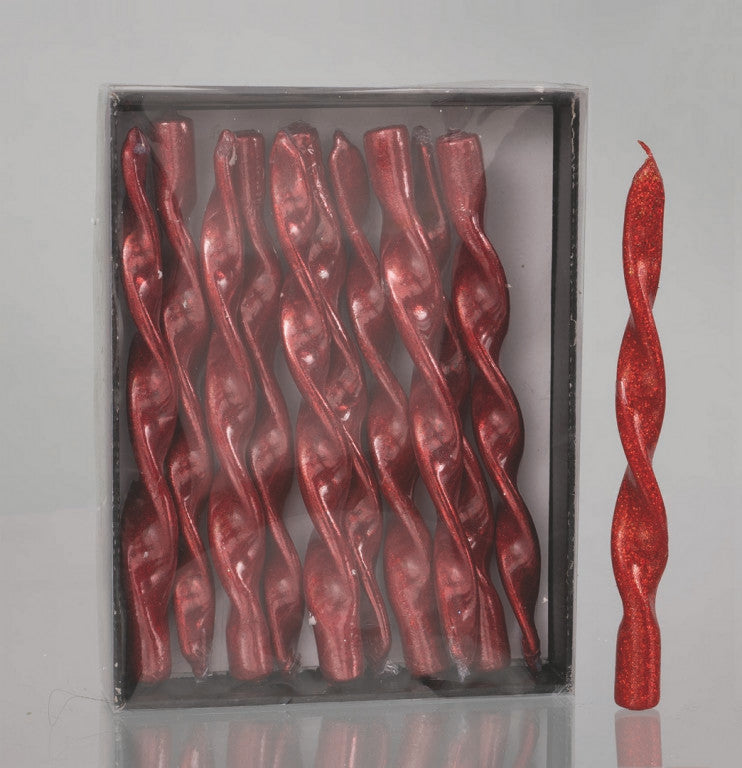 Vela 26cm Rojo Glitter Flame Decoración navideña