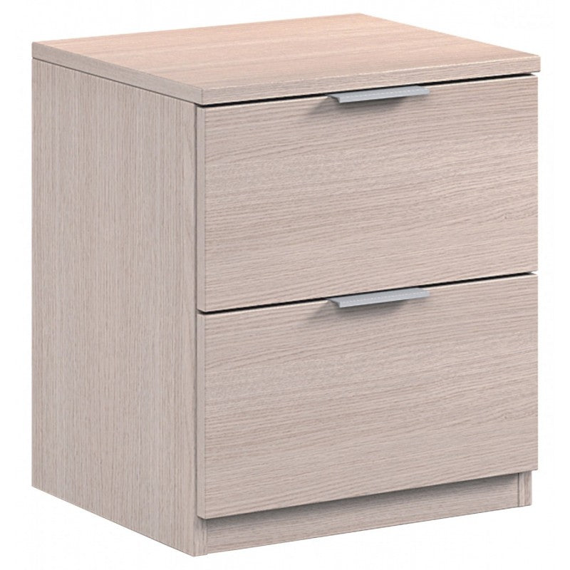 Mesita de noche con dos cajones en roble claro CM.38X34 x 45h