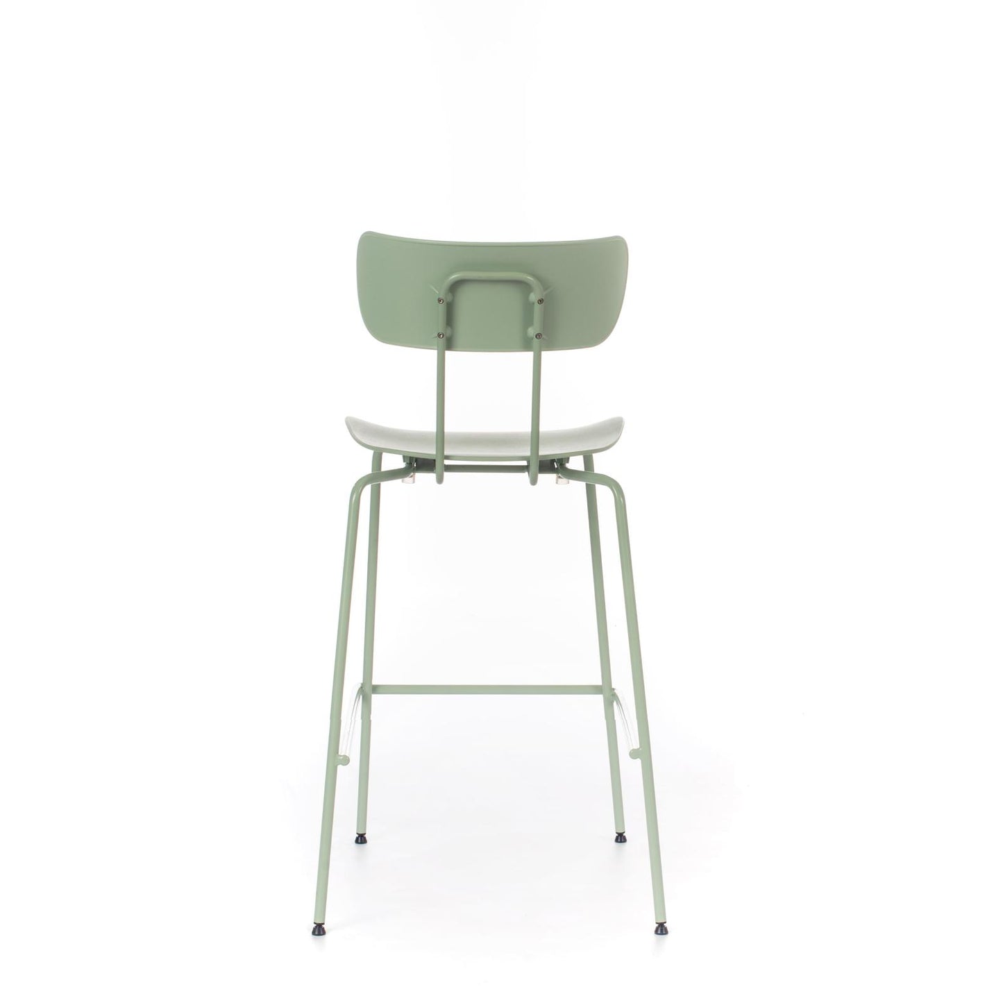 4x Taburete de polipropileno con asiento verde