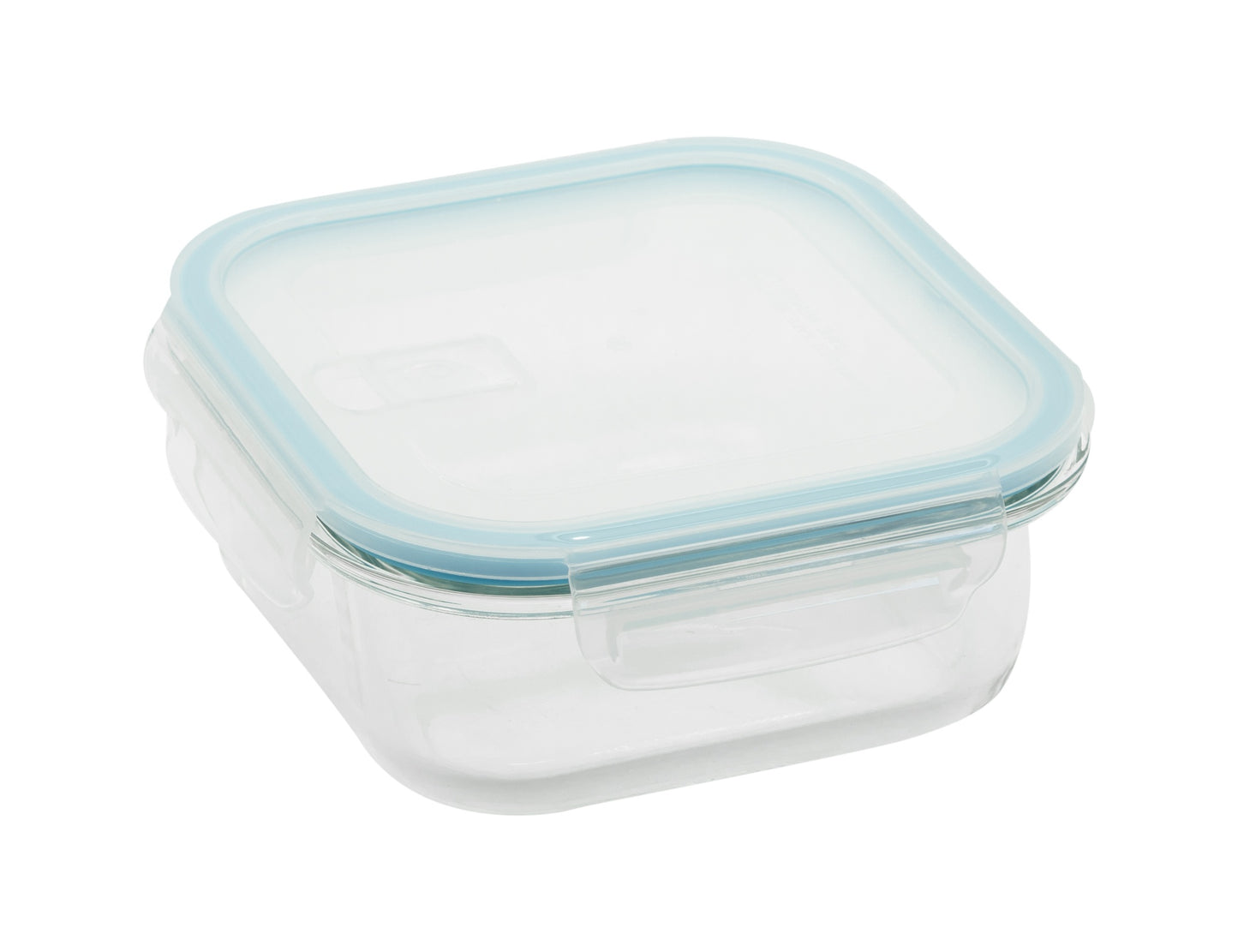 Contenedor Cuadrado Con Tapa Con Ventilación Vidrio 1.2 Lt