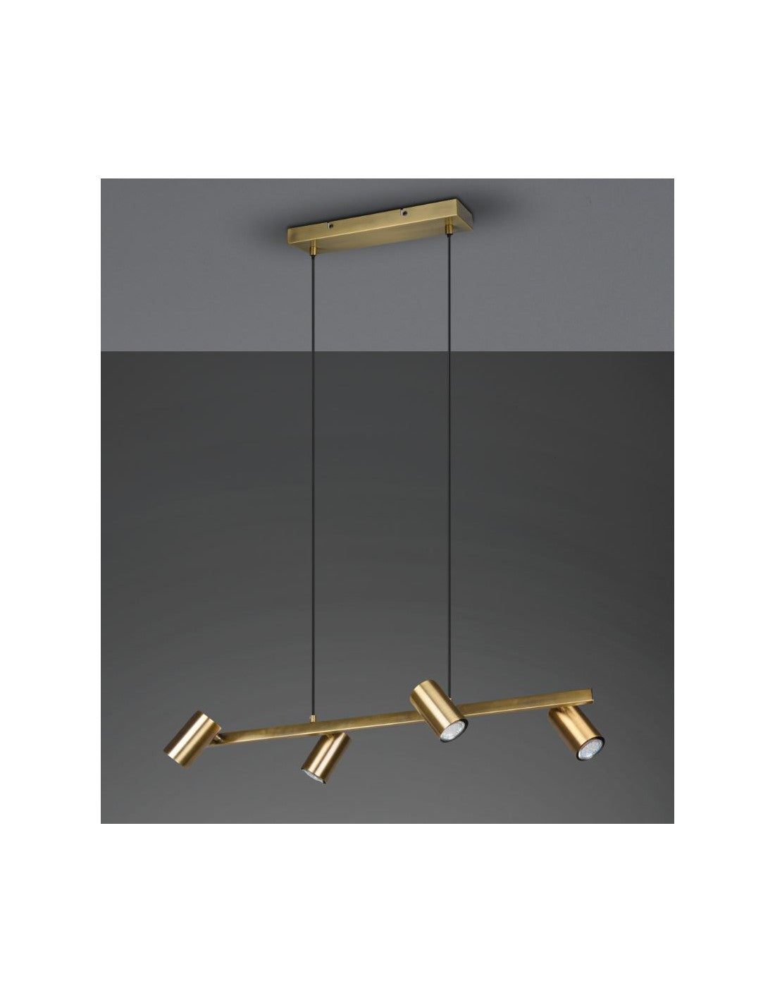 Suspensión 4 Focos Orientables GU10 Marley Latón Envejecido Trio Lighting