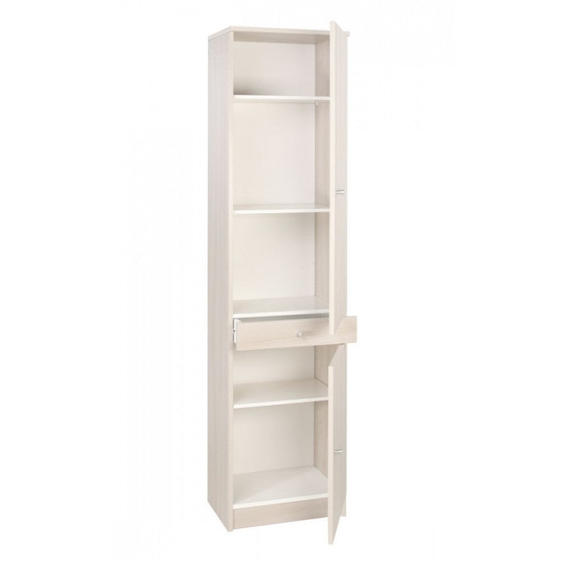 Armario multiusos con dos puertas y un cajón Blanco 46x34x h183 cm