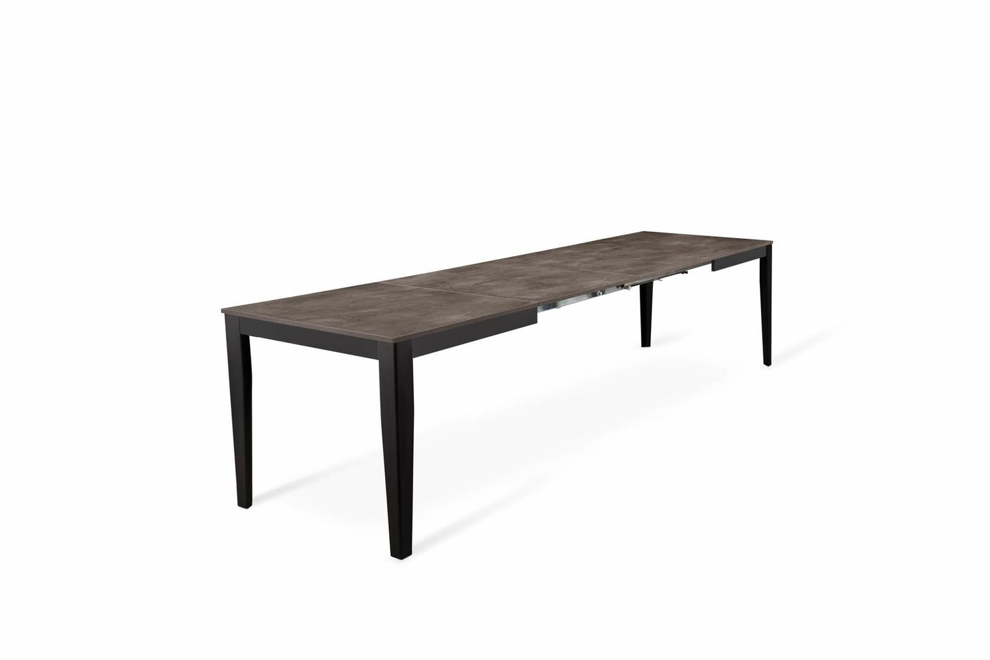 Mesa extensible de hormigón gris - metal negro 80 cm x 130 - 290 cm H. 76 cm