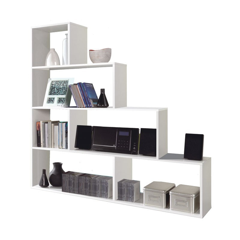 Librería de diseño divisor de cubos blanca 145 x 29 x 145 h cm