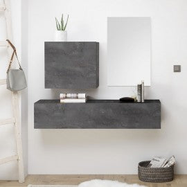 Mobile da ingresso con specchio finitura ossido L. 138 P. 42 cm EFFEZ
