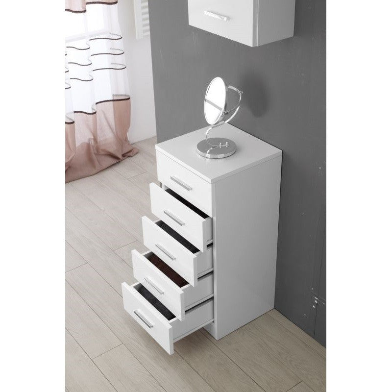 Mueble de baño cinco cajones blanco 35x34x h78,5 cm