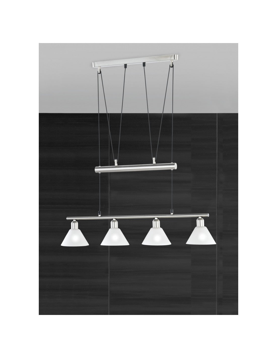 Suspensión 4 Luces Stamina Nichel L80 cm Trio Lighting