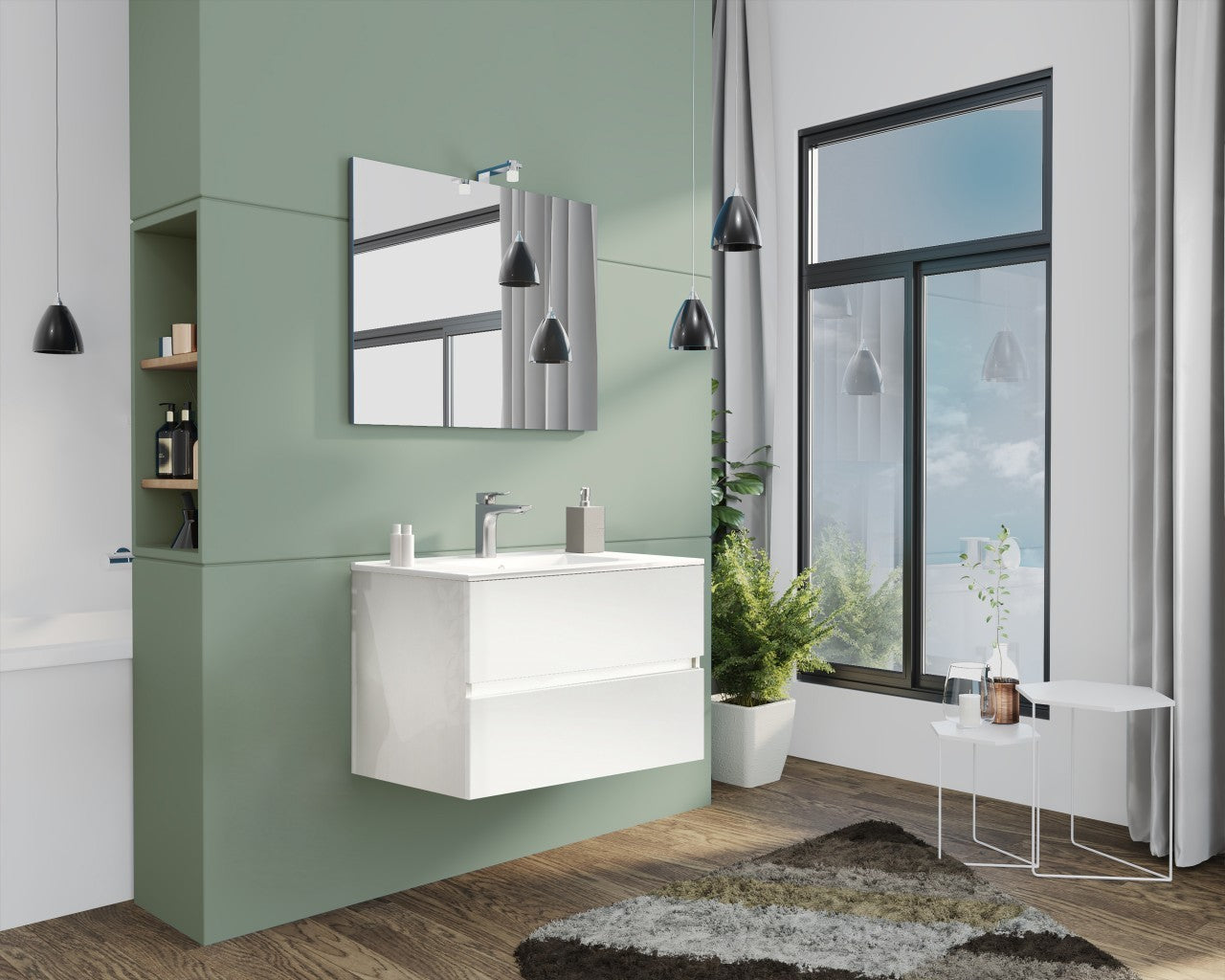 Mueble de baño cm. 80 Nuevo Splash Blanco
