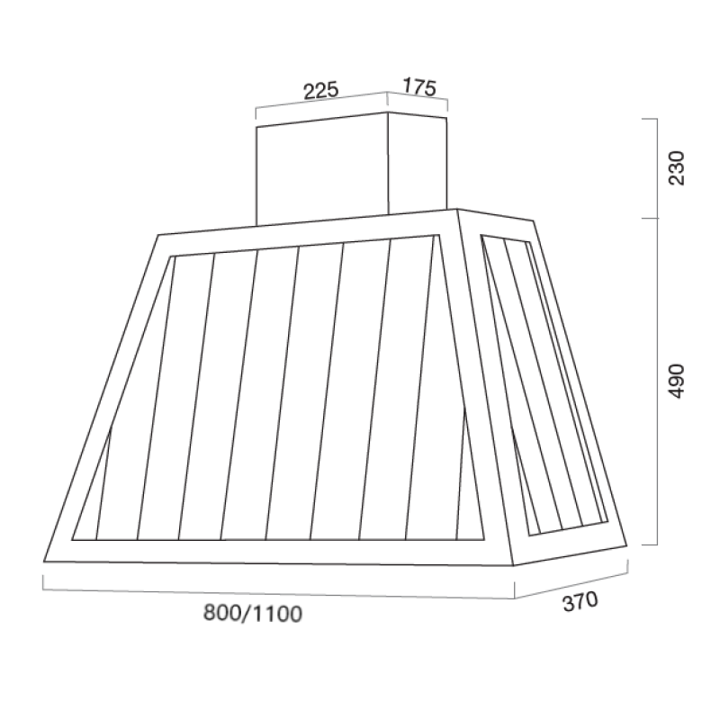 Campana extractora GARAGE METAL de acero inoxidable bruñido 80 cm