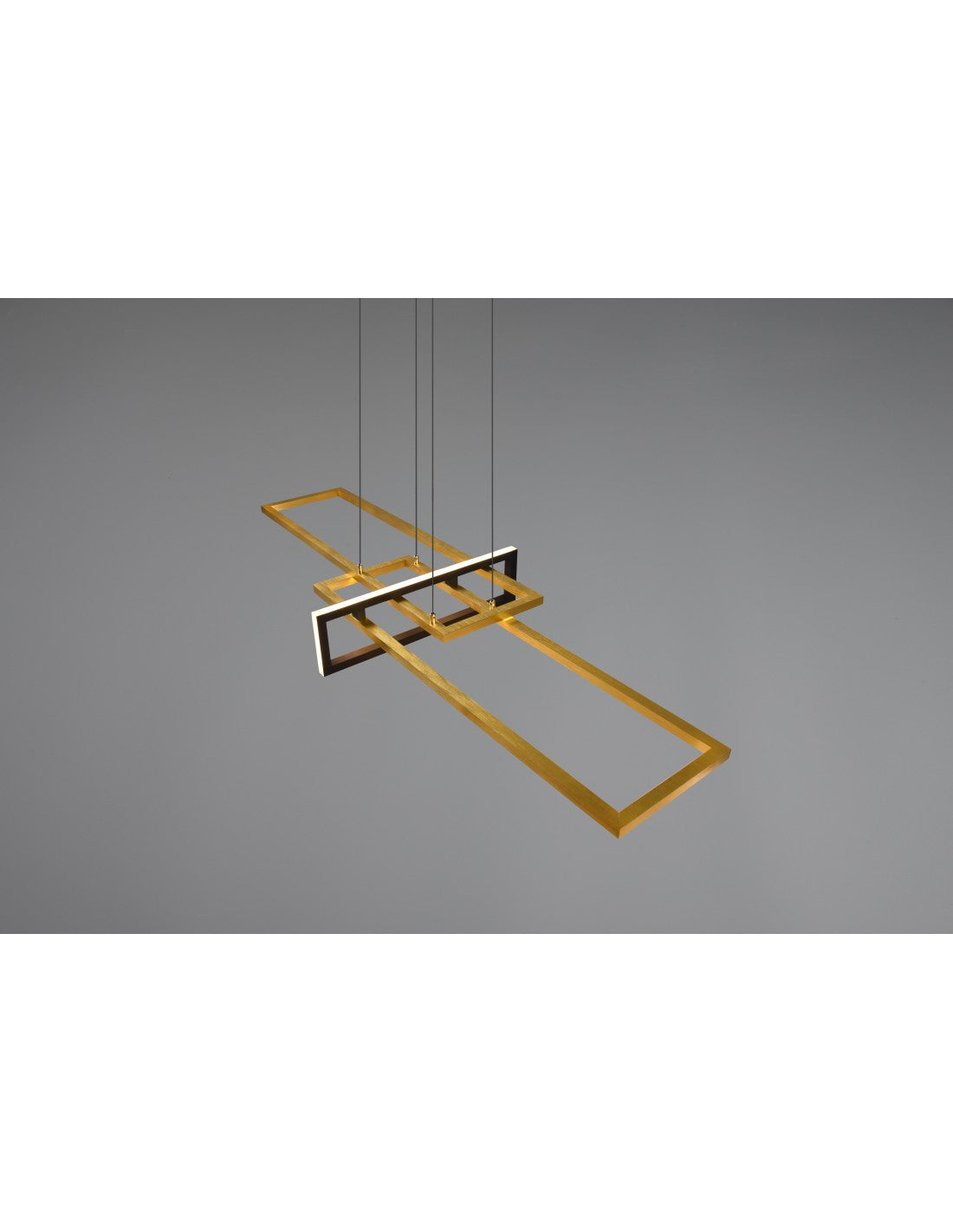 Salinas Suspensión 3 Rectángulos LED 34w Oro-Negro L110 cm Regulable Trio Lighting