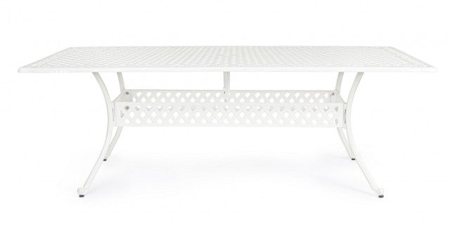 Mesa exterior rectangular Ivrea blanca 107x213 cm