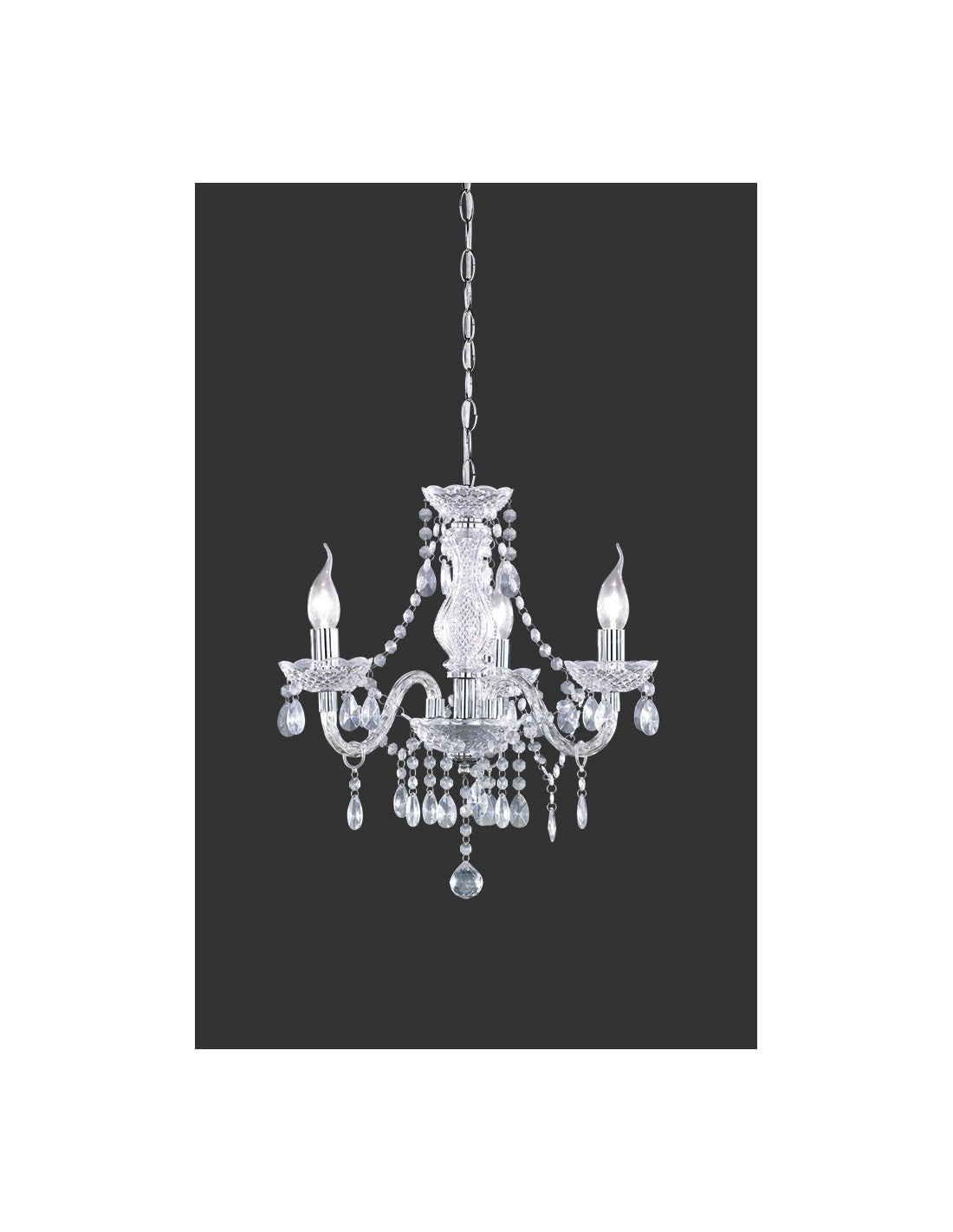 Araña Clásica con Brazos Lüster 3 Luces Cromo Transparente Colgantes Trio Lighting
