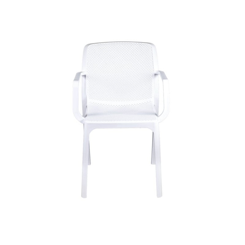 Silla De Jardín Polipropileno Con Apoyabrazos Blanco Dalian 46,5X53,5X H55 Cm