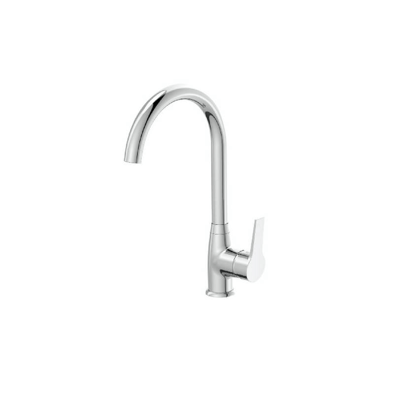 Grifo para lavabo cromado con caño alto - Serie Hellis