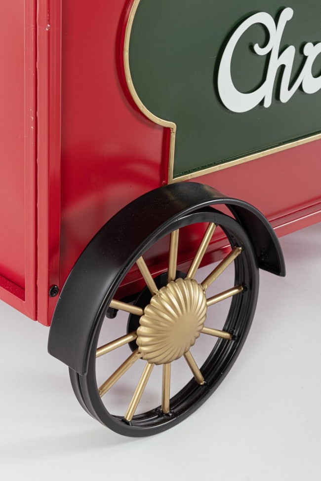 Feliz Navidad Vagón de tren rojo-verde