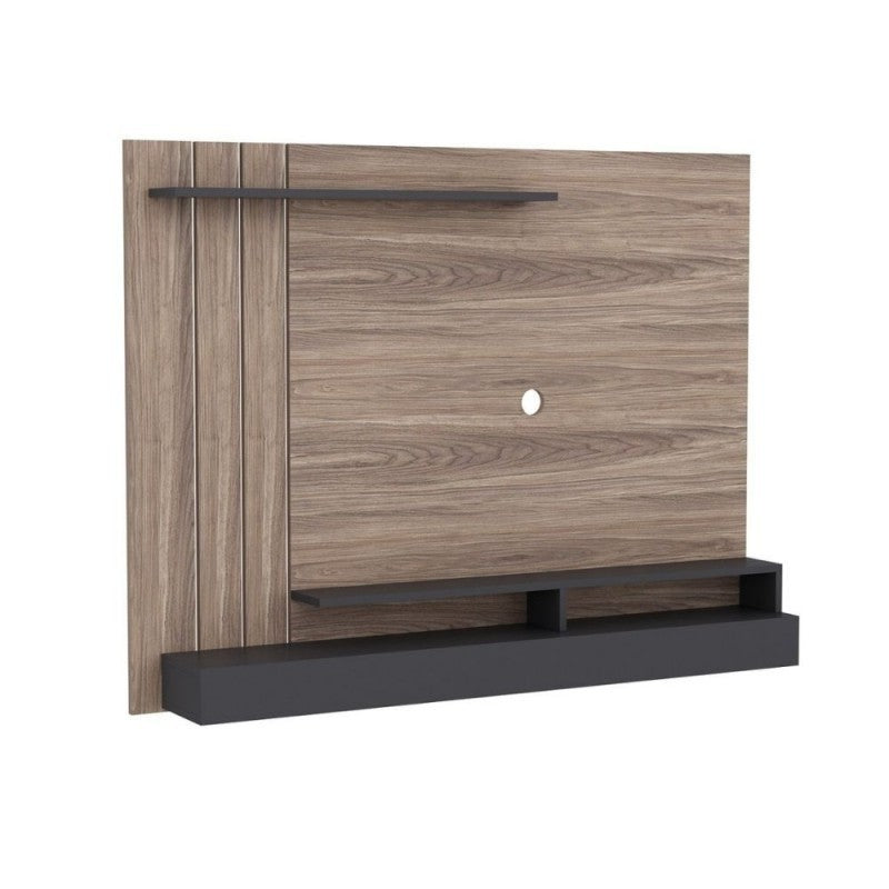 Mueble TV de nogal con detalles antracita 157x21xh.120 cm