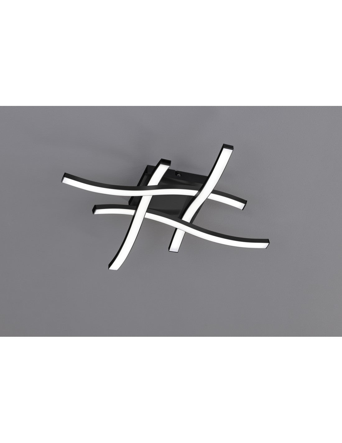 Lámpara de techo negra Modern Route 4 varillas LED 3000k Trio Lighting