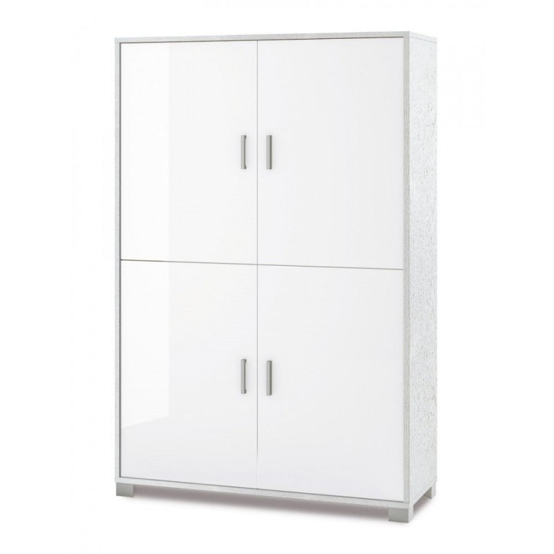 Mueble de cuatro puertas con estantes para oficina Blanco107x41x h162 cm