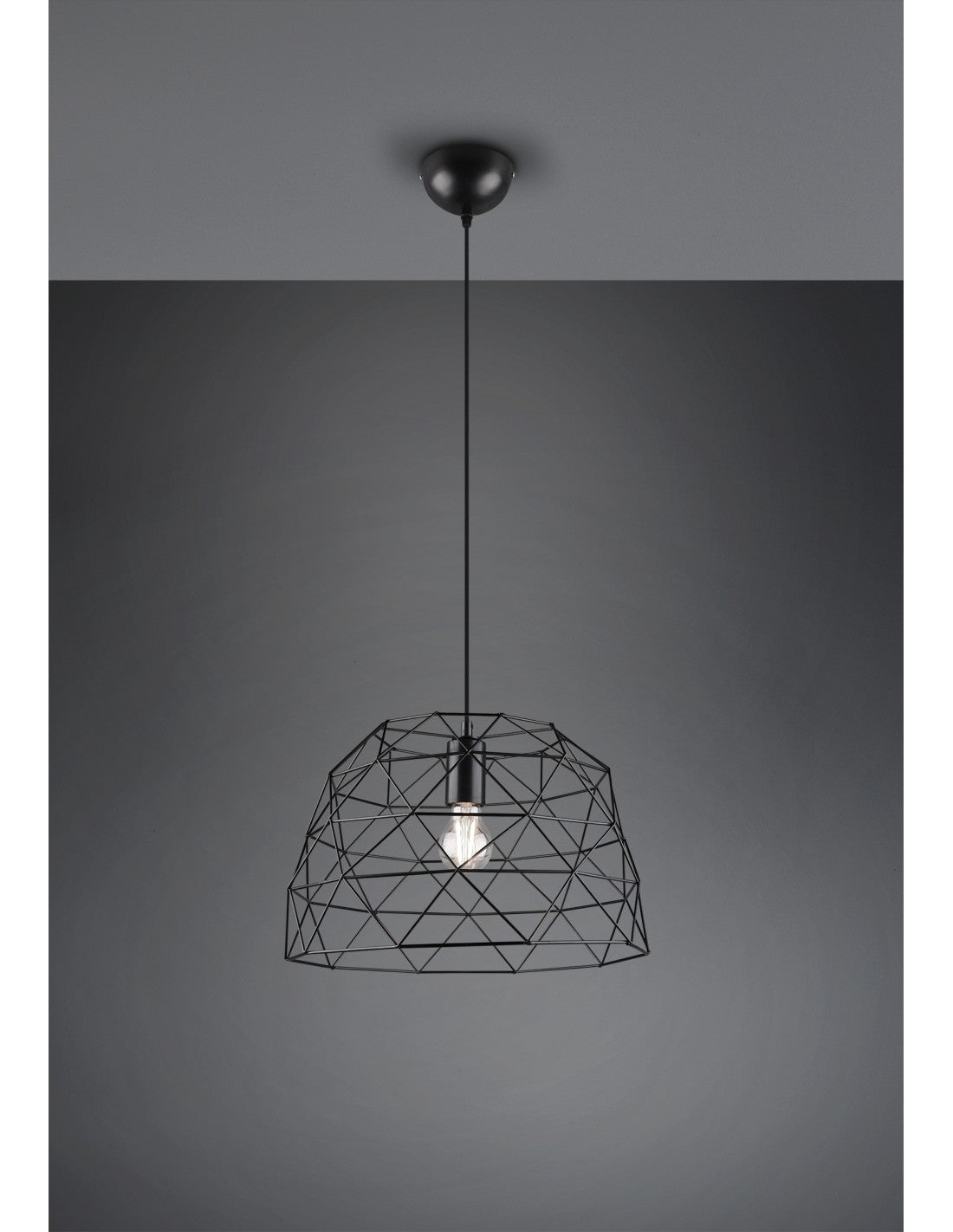 Haval Cage Suspensión 1xE27 Negro Mate Ø38 cm Trio Lighting