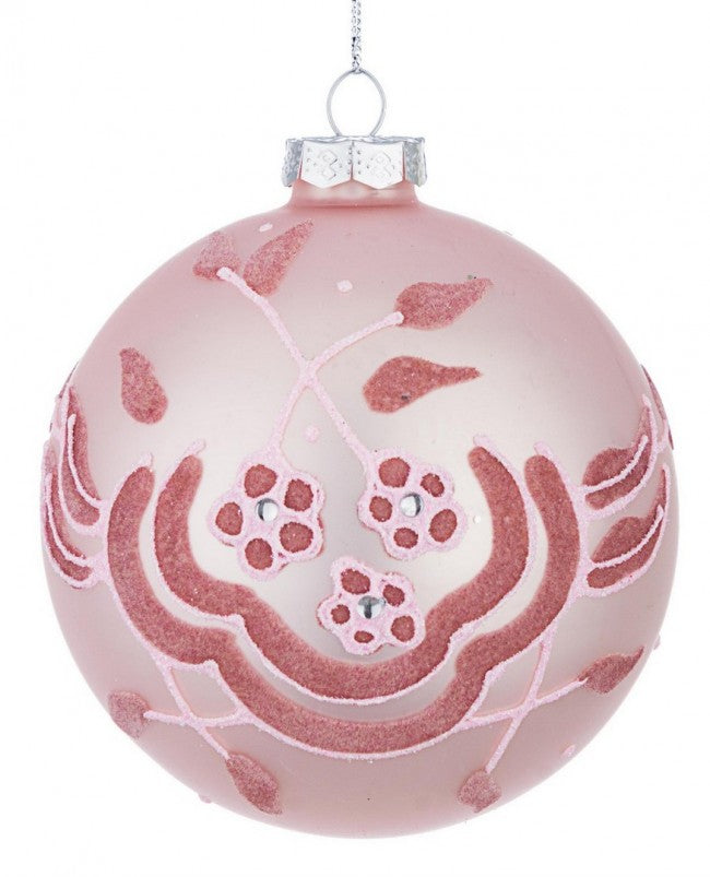 8x Esfera Vt Florecita Rosa D100