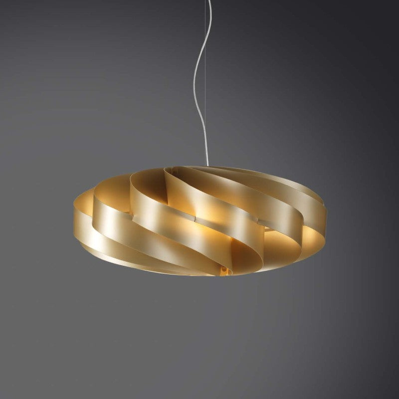 Lámpara colgante FLAT una luz Oro diámetro 50xh22cm