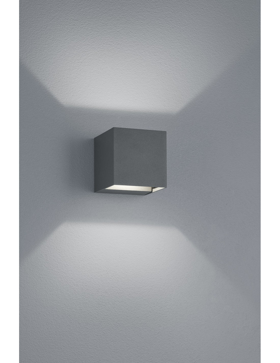 Aplique Cubo Antracita Doble Luz LED Adaja IP54 Trio Lighting