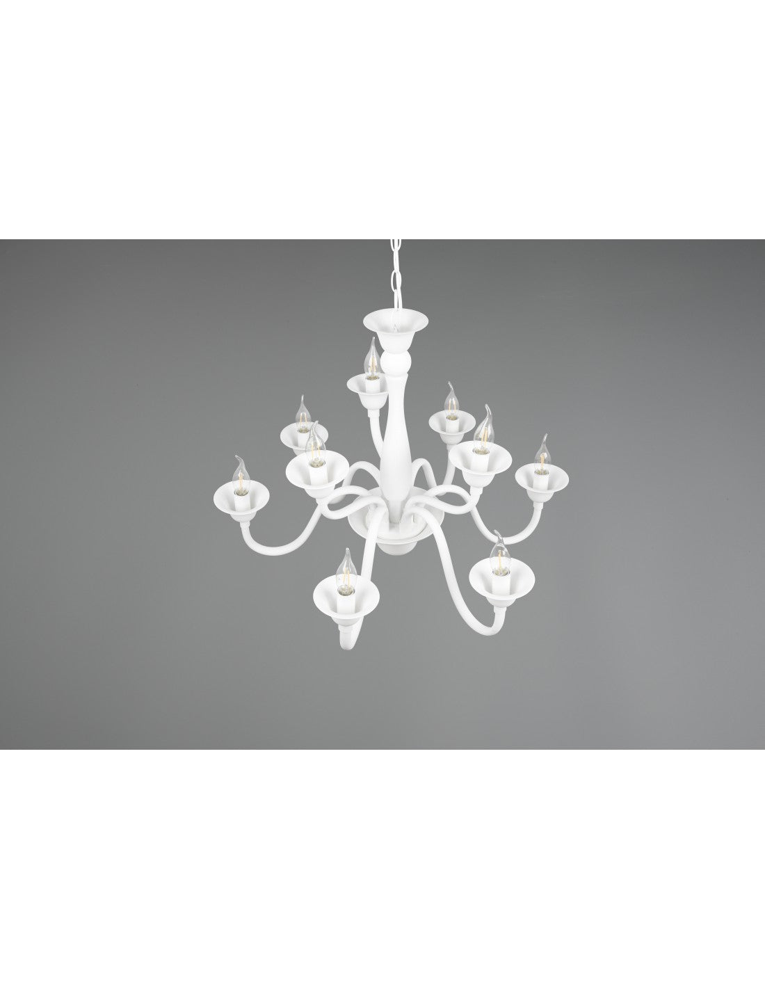 Lámpara De Comedor Blanca 9 Luces Con Cadena Elsa Trio Lighting