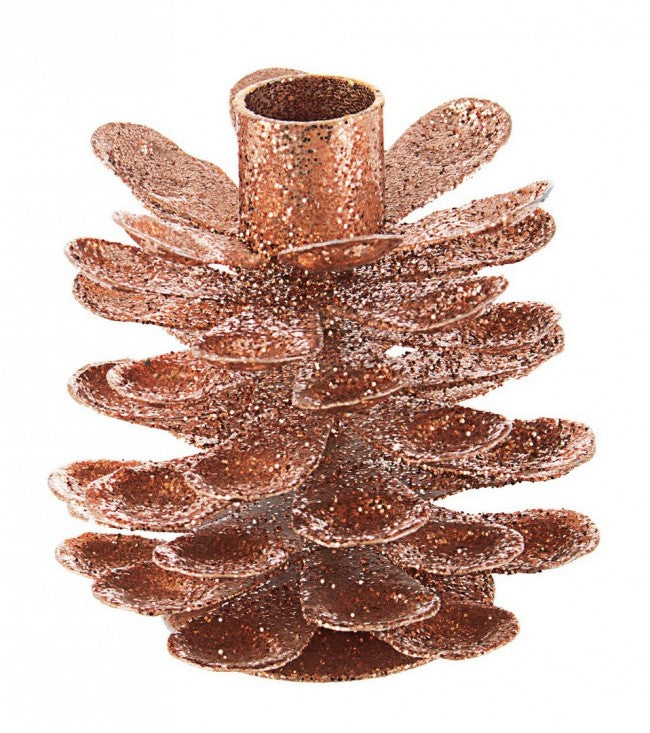 6x Portavelas 1P Pineal Oro Rosa H10