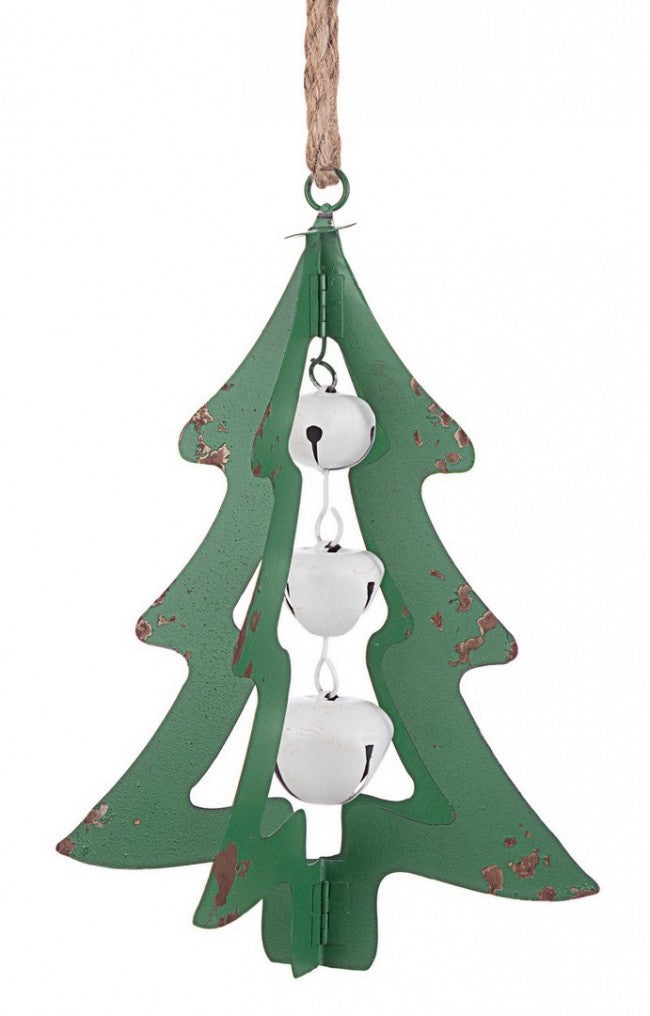 3x Campana de pino con colgante verde C