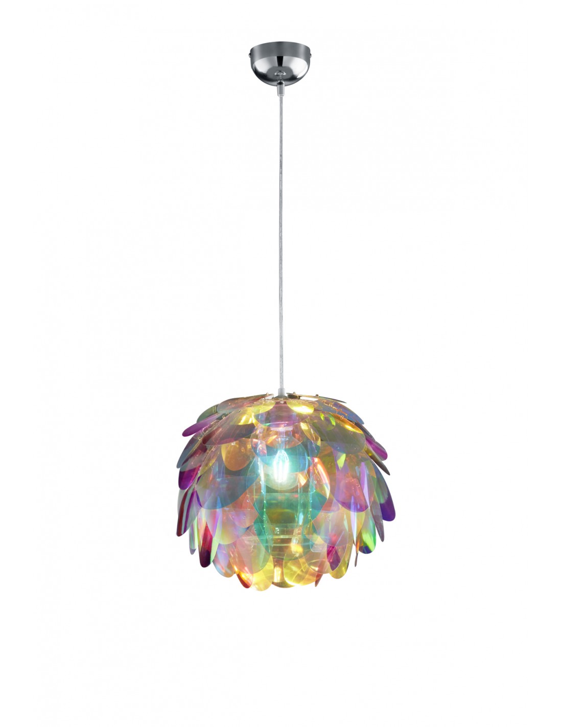 Lámpara Colgante Clover Cromada Multicolor Pigna Ø40 cm Trio Lighting