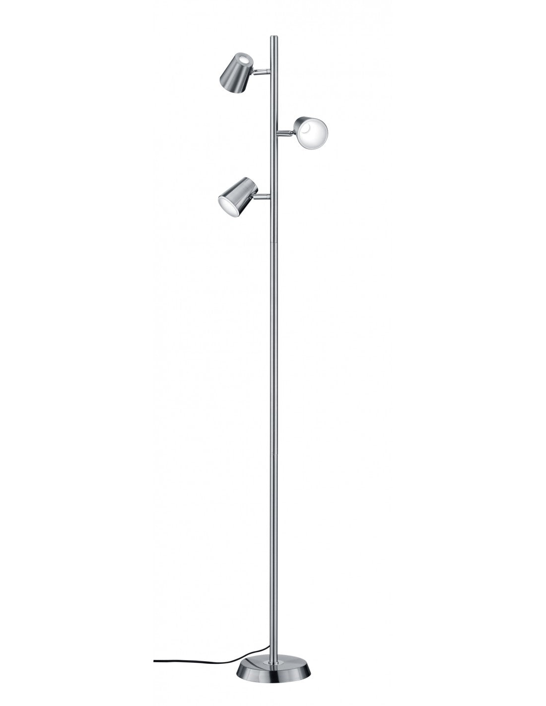 Lámpara de pie lineal con 3 focos LED Narcos Nichel Trio Lighting