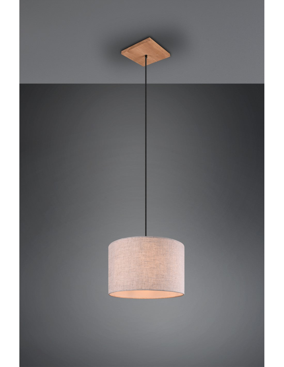 Elmau Suspensión 1xE27 Níquel Y Arena pantalla Ø35 cm Trio Lighting