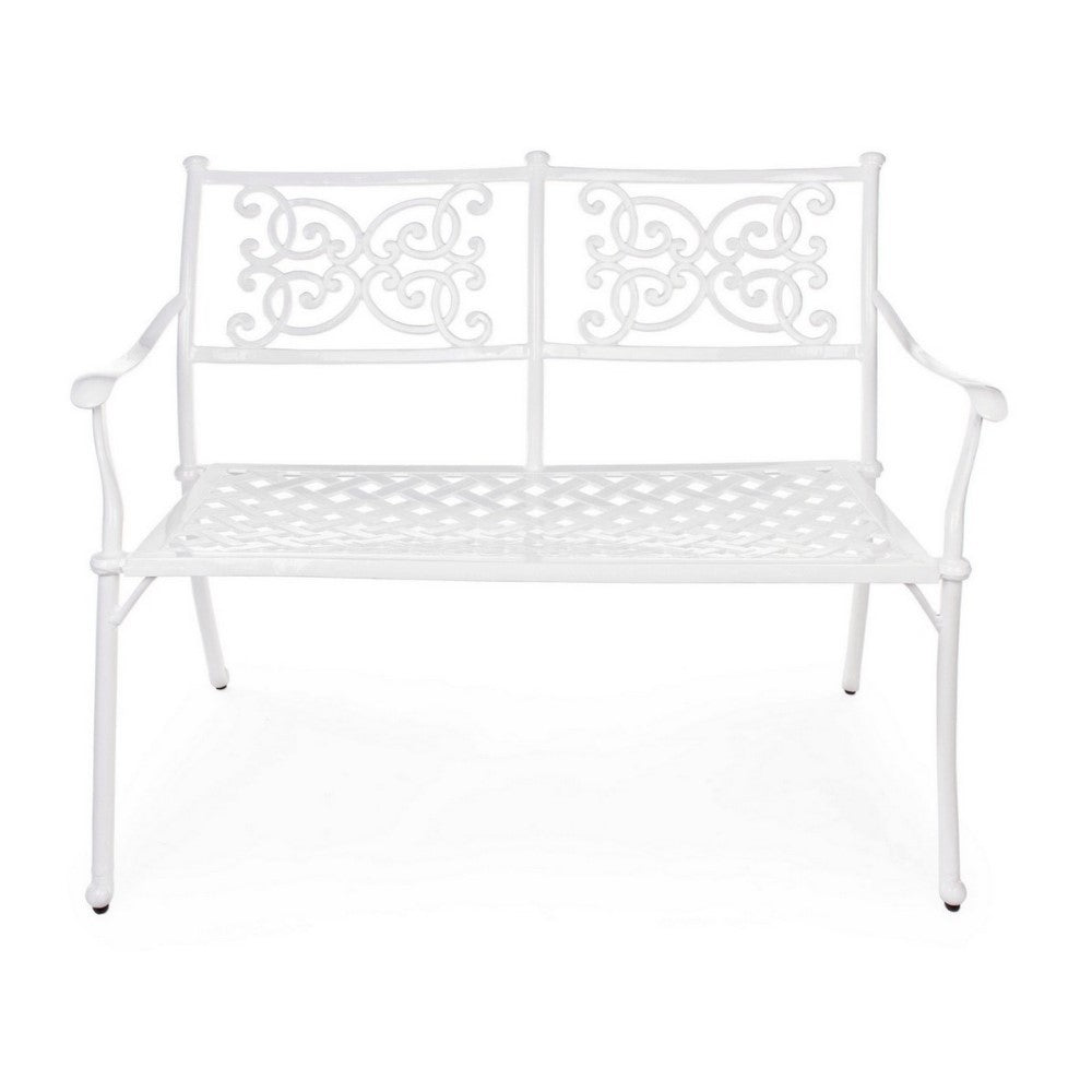 Banco exterior Giglio blanco 110 x 59 x 85 h cm