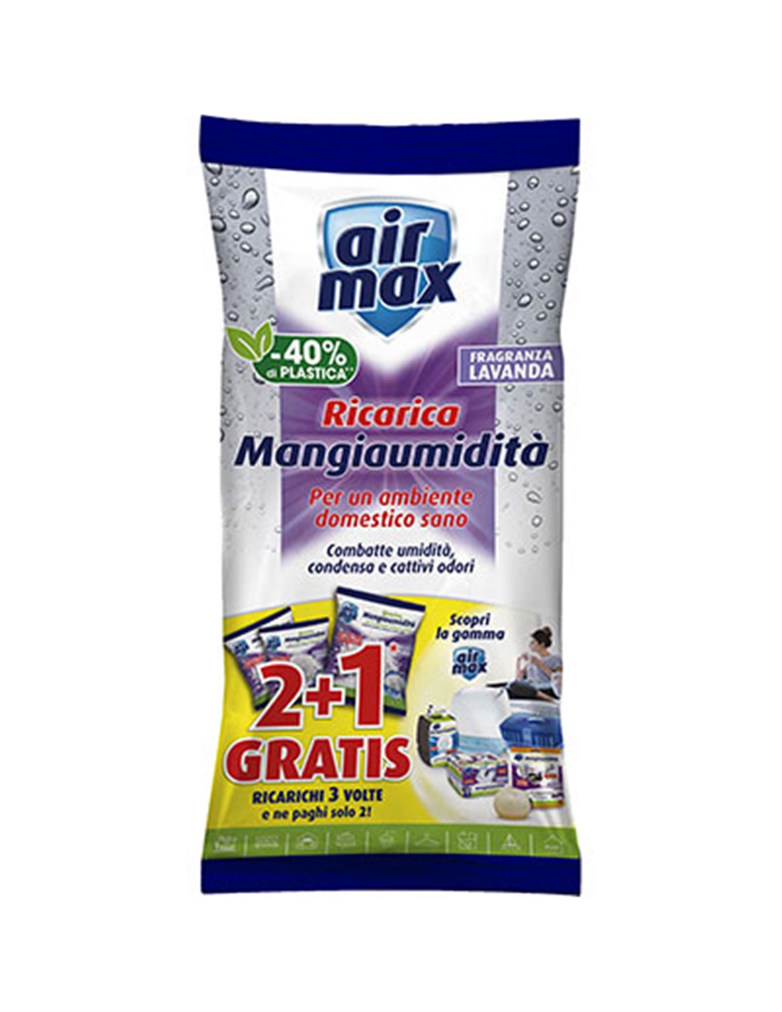 AirMax Salts Lavanda Recambio con 3 sobres de 450 gramos