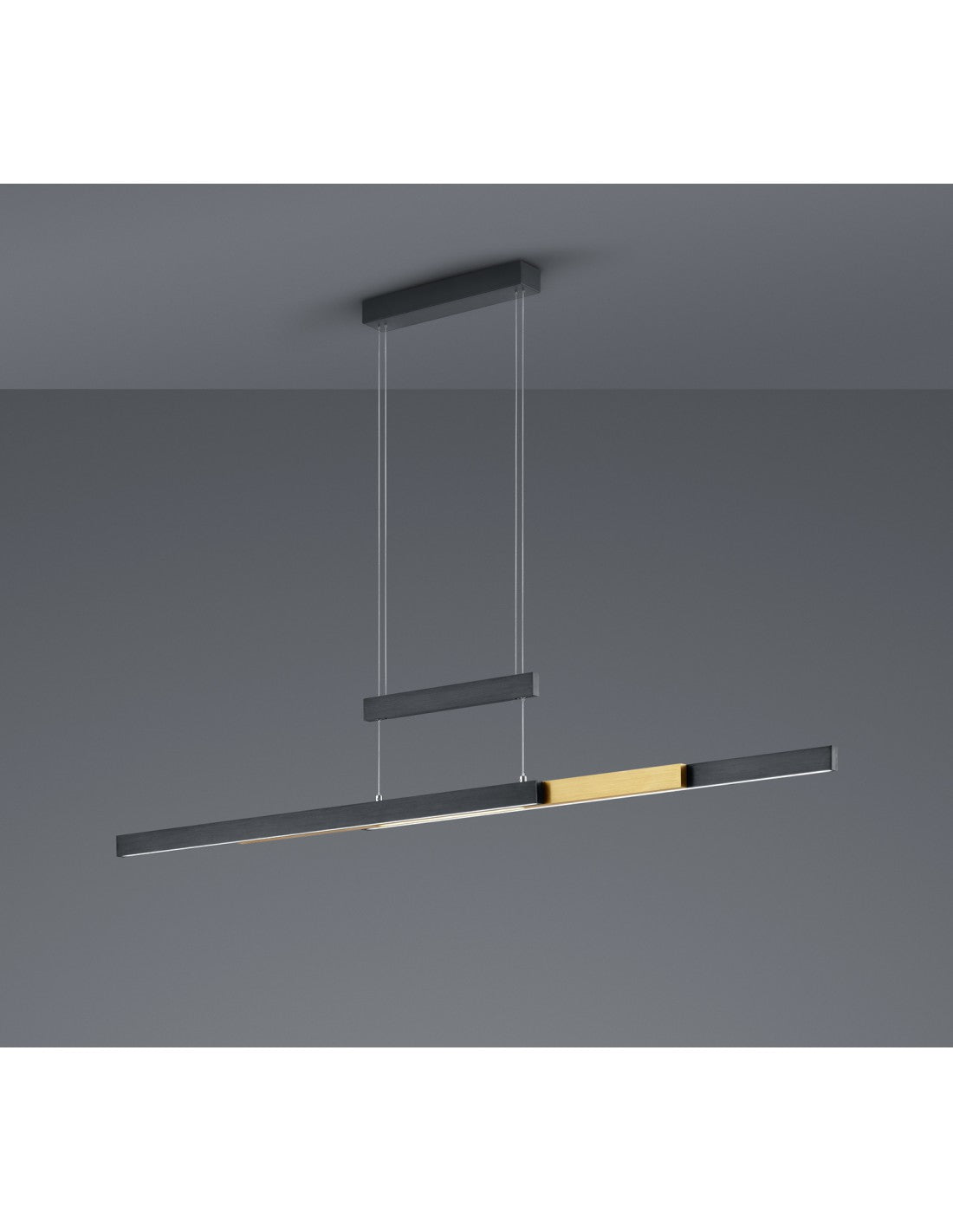Lámpara de oficina moderna Trajan con atenuador táctil doble LED, iluminación en trío de latón y negro