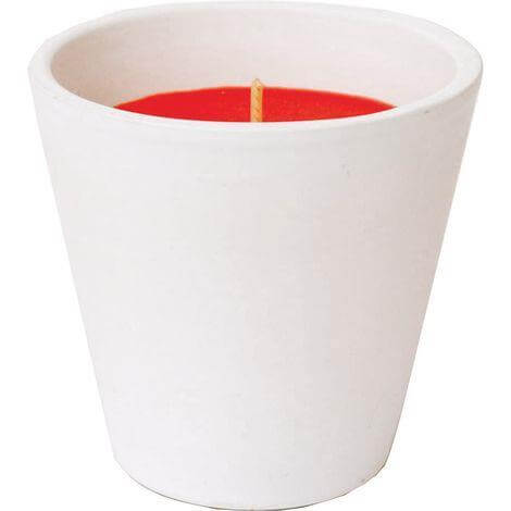 Flortis Vaso Terracota Con Vela Geraniol Para Mosquitos