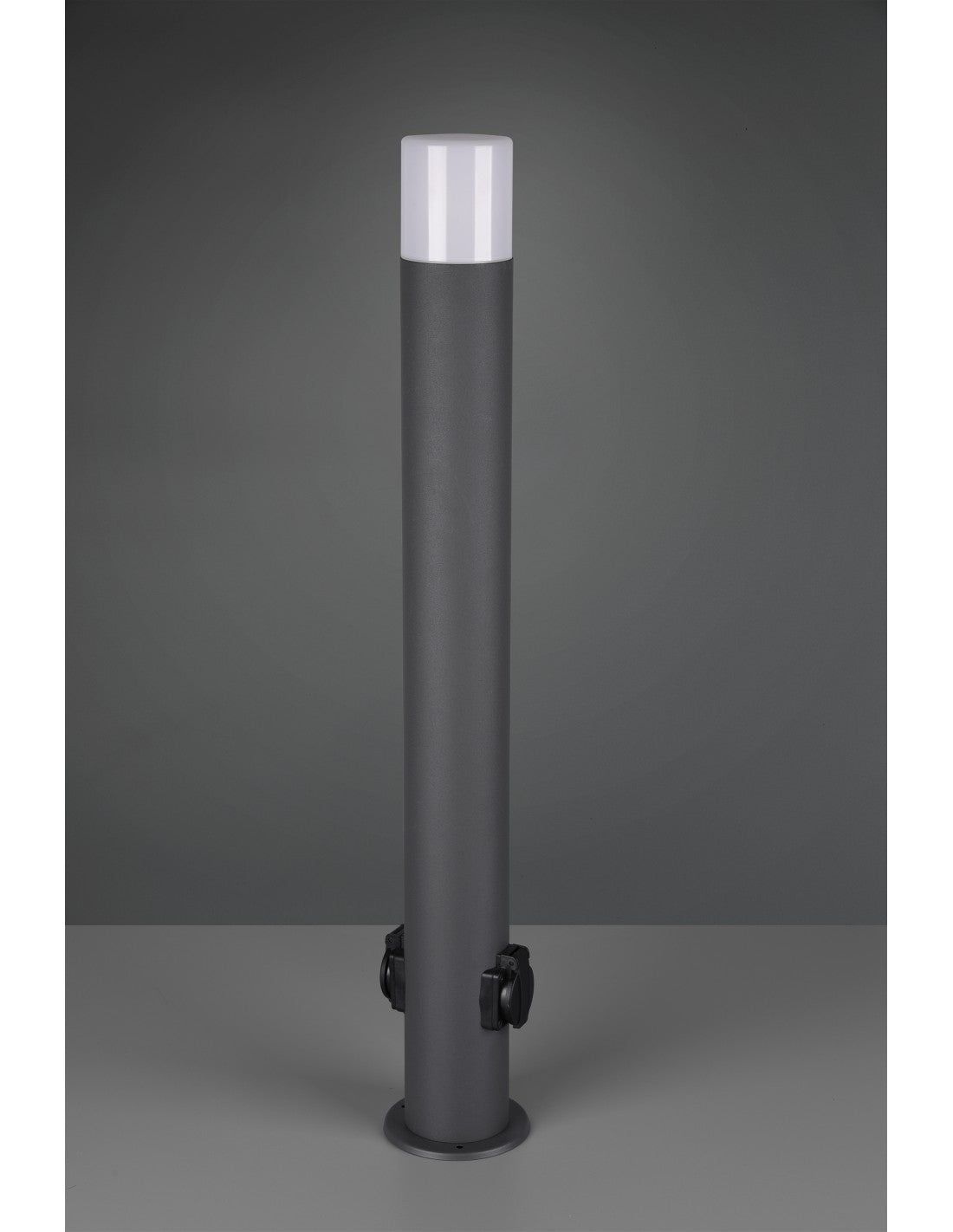 Hoosic Poste de exterior 1xE27 con 2 enchufes Schuko antracita H80 cm IP44 Trio Lighting