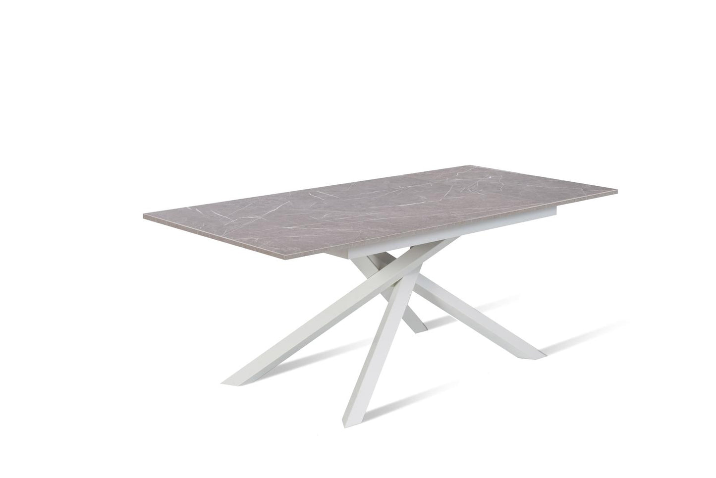 Mesa extensible blanco antracita 90 cm x 140- 190 cm Alt. 76 cm