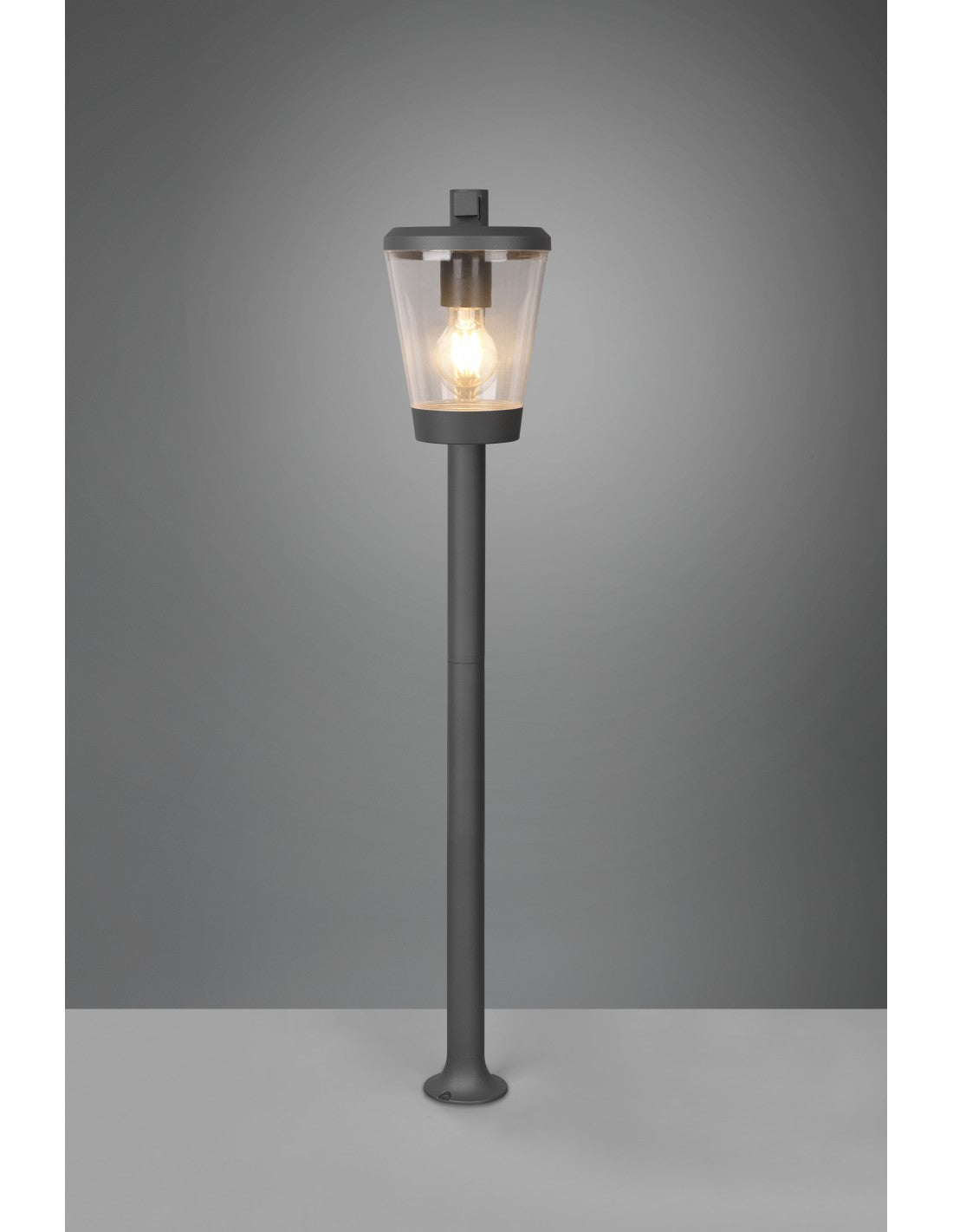 Farol Cavado para exterior, estilo vintage, aluminio antracita, IP44, trío de iluminación