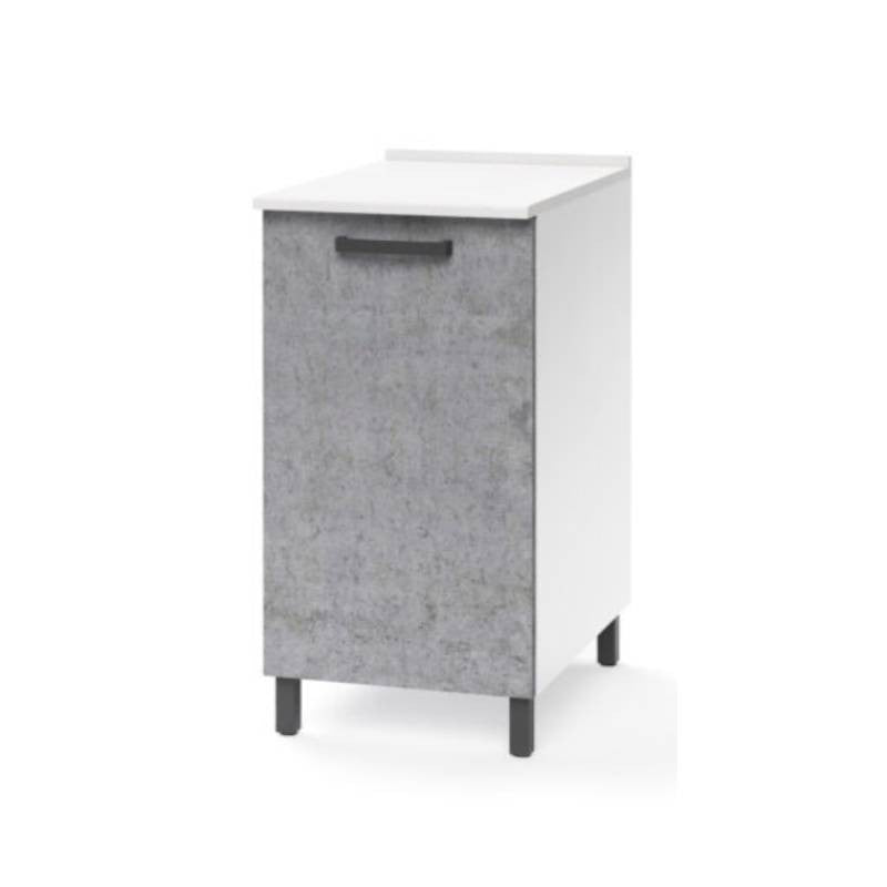 Mueble bajo con puerta para cocina, color gris cemento, 40x50xH 85 cm, 1 puerta