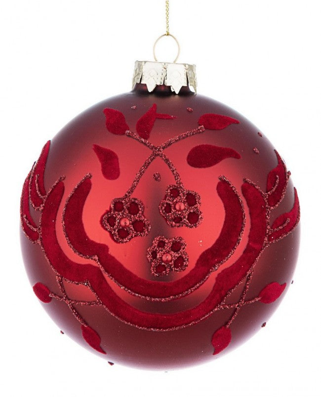 8x Esfera Vt Florecita Roja D100