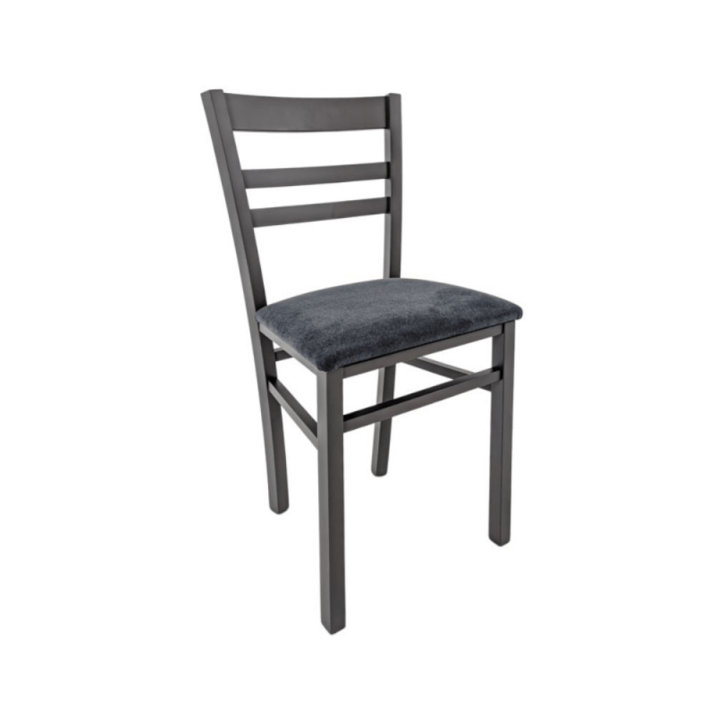 Silla cromica gris con asiento Enjoy Lux 24